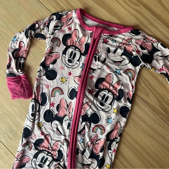 Little Sleepies - Disney Minnie Mouse Kids One Piece Pajama - Pink